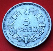 5  Franków  1947  B   r  -  Francja    