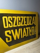 PRL Tablica Ostrzegawcza Emaliowana Oryginał blacha stan Bardzo Dobry 