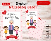 Dyplom najlepszej Babci A4 PDF do druku