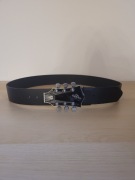 Czarny męski skórzany pasek Gitara 115 cm