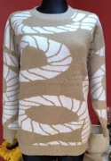 Śliczny bezowy sweterek sweter Akryl 