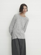 MASSIMO DUTTI popielaty sweterek cienka wełenka w prążki M-L/80 euro