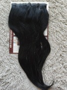 Nowe Włosy Naturalne CLIP-IN Fuotonbuty | 45cm 90g | Głęboka Czerń #1, Nr:4
