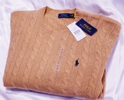 Polo Ralph Lauren sweter brązowy  XL kaszmir merino louis vuitton zegna   