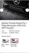 Maxton Splitter Przedni StreetPro + Flaps Mercedes-AMG A35W177 Facelift kpl