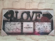 Nowa czarna ramka love 43,5 x 20,3cm