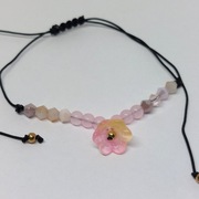 Bransoletka ręcznie robiona koraliki szklane róż