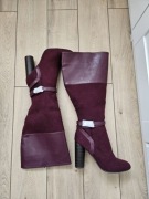 Piękne długie kozaki bordowe 40/41 Idealne