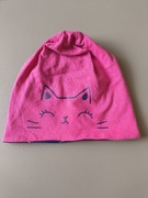 Czapka dwustronna 48/50 Pepco kotek gwiazdy 