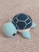 Żółw niebieski na szydełku | ręczne wykonanie maskotka na prezent ozdoba