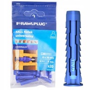 RAWLPLUG Kołki uniwersalne 6x30 mm – 20 sztuk