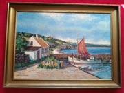 Stary obraz na płótnie Svend Arvidsen 1908- 1971