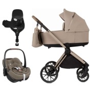 Adamex Bianco Natura Latte z fotelikiem Maxi-Cosi Pebble 360 Pro2 i bazą