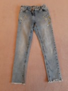 Spodnie jeansowe 2 szt dla dziewczynki r.128