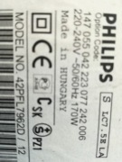 Gniazda boczne PHILIPS 42PFL7962D/12