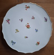 Miśnia Meissen duża patera sygnowana kwiaty złocenie