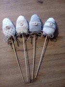 HANDMADE Ozdoba wielkanocna jajko na piku