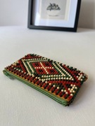 Portmonetka vintage że wzorem etnicznym ( PRL, lata 60)