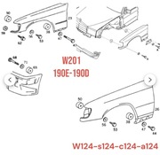 W201 AMG W124 AMG Zestaw dystansowy szerokiego błotnika Zestaw