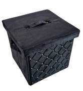 Czarne pudło dekoracyjne pikowane glamour 