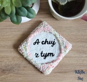 Podkładka/Podstawka pod kubek, handmade, z napisem, zabawna - Kłębi Się