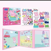 Świnka Peppa Naklejka magnetyczna Cicha książka Przełączanie Puzzle Montaż 