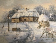 Obraz olejny-Pejzaż zimowy 