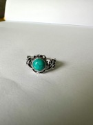 pierścionek srebrny turkus r 13 Indie unikat