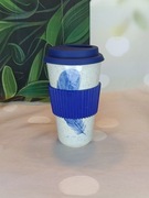 Kubek ceramiczny turystyczny z pokrywką ceramika Bolesławiec 400 ml