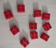 Klocek Lego Duplo 2x2 10 szt czerwony 