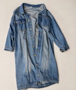 Jeansowa sukienka koszulowa damska M – długi fason, denim