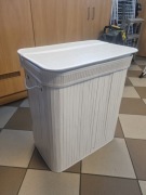 Kosz na pranie 100L z pokrywą bambusową duży do łazienki pralni