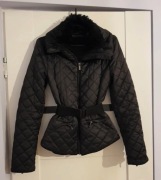 Pikowana kurtka Zara S/36 pasek w talii