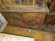 Stary drewniany kufer posażny (skrzynia posażna) malowany XIX wiek 