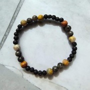 Bransoletka Handmade - Lawa wulkaniczna, Agat, Yooperlite 