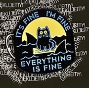 Przypinka Kot w niebezpieczenstwie 