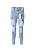 Spodnie jeansowe M.Sara, push up, litery z dżetami, M