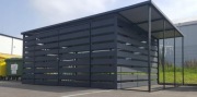 Wiata śmietnikowa panelowa 6x3 osłona, schowek