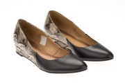 CZÓŁENKA BALERINY KLIN damskie Maciejka  czarne wąż 38 tanio