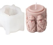 MIKOŁAJ CHOINKI Cylinder Boże Narodzenie forma silikonowa 6.2*7.5 do Świec 