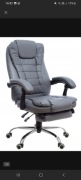 Regulowany fotel biurowy szary FBK011 z podnóżkiem