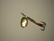 Błystka obrotowa typu Aglia złota naklejka 3D Nr.3 nowa 5,5g