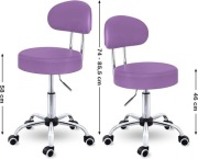 Taboret roboczy hoker TRESKO ABH-014 z oparciem fioletowy liliowy