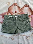 Zielone khaki krótkie spodenki szorty jeansowe 365 rozm 34 jak nowe