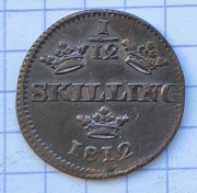 01474 Szwecja 1/12 skillinga 1812 piękna!