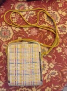 Torebka mała na ramię,tkanina okucia met ,podszewka skora