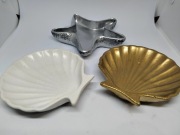 Ręcznie robiona tacka gipsowa muszla łamane na rozgwiazda