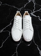christian louboutin spikes white