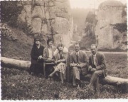 KRAKÓW~ Grupa przyjaciół na wycieczce~ Ojców 1930 Brama Krakowska