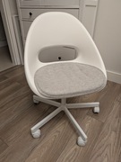 Ikea fotel krzesło obrotowe LOBERGET / BLYSKÄR białe + szara podkładka